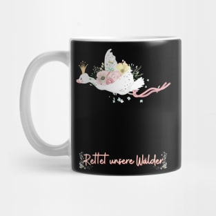 Schwan Fliegen Wald Retten Prinzessin Blumen Süß Mug